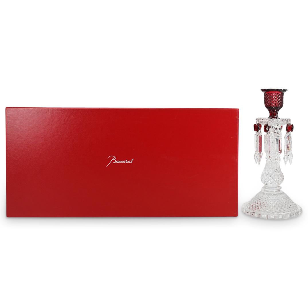 Baccarat Zenith Clear & Red Crystal Candlestick (1 of 9)