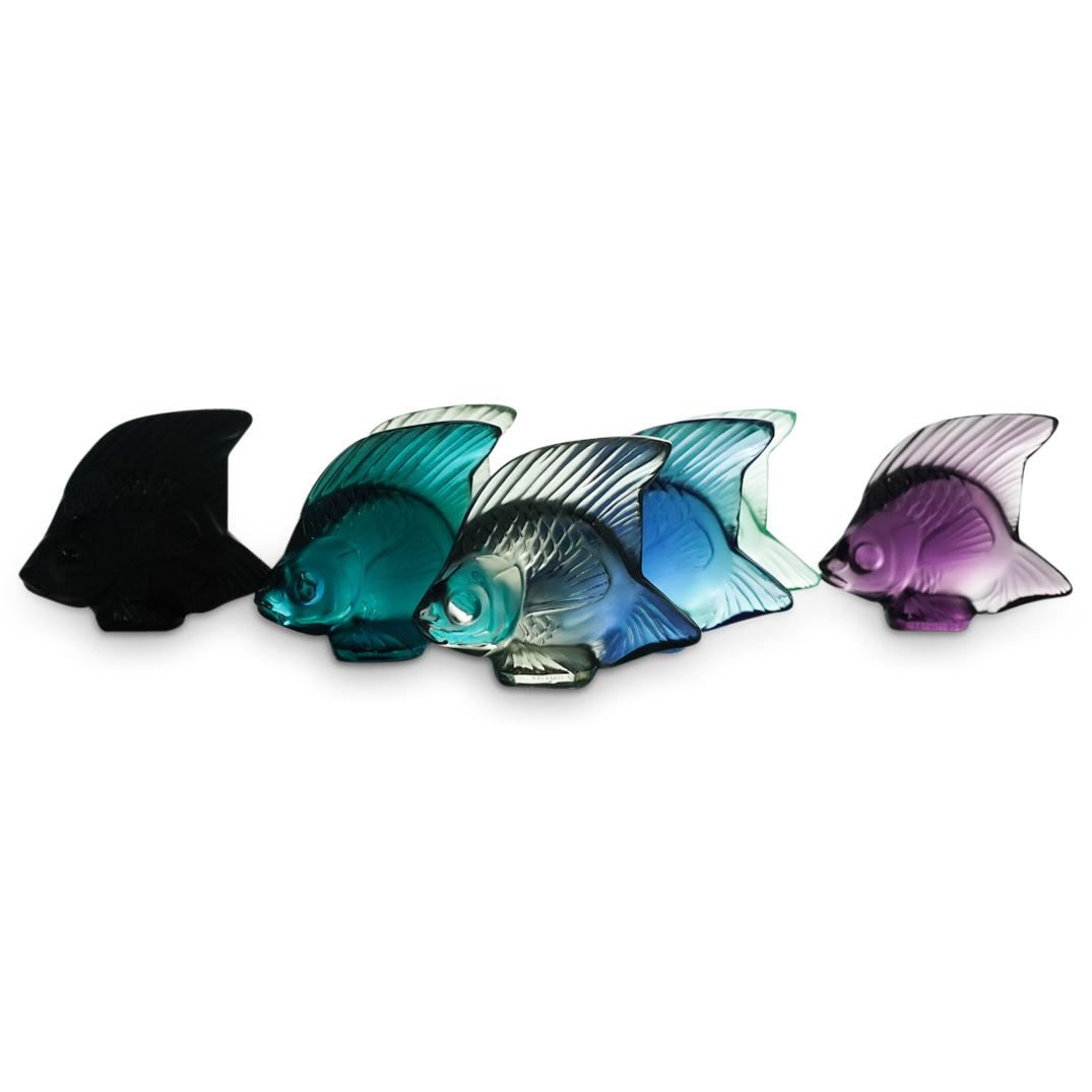 (8 Pc) Lalique Crystal Fish Figurines Grouping Set (1 of 6)
