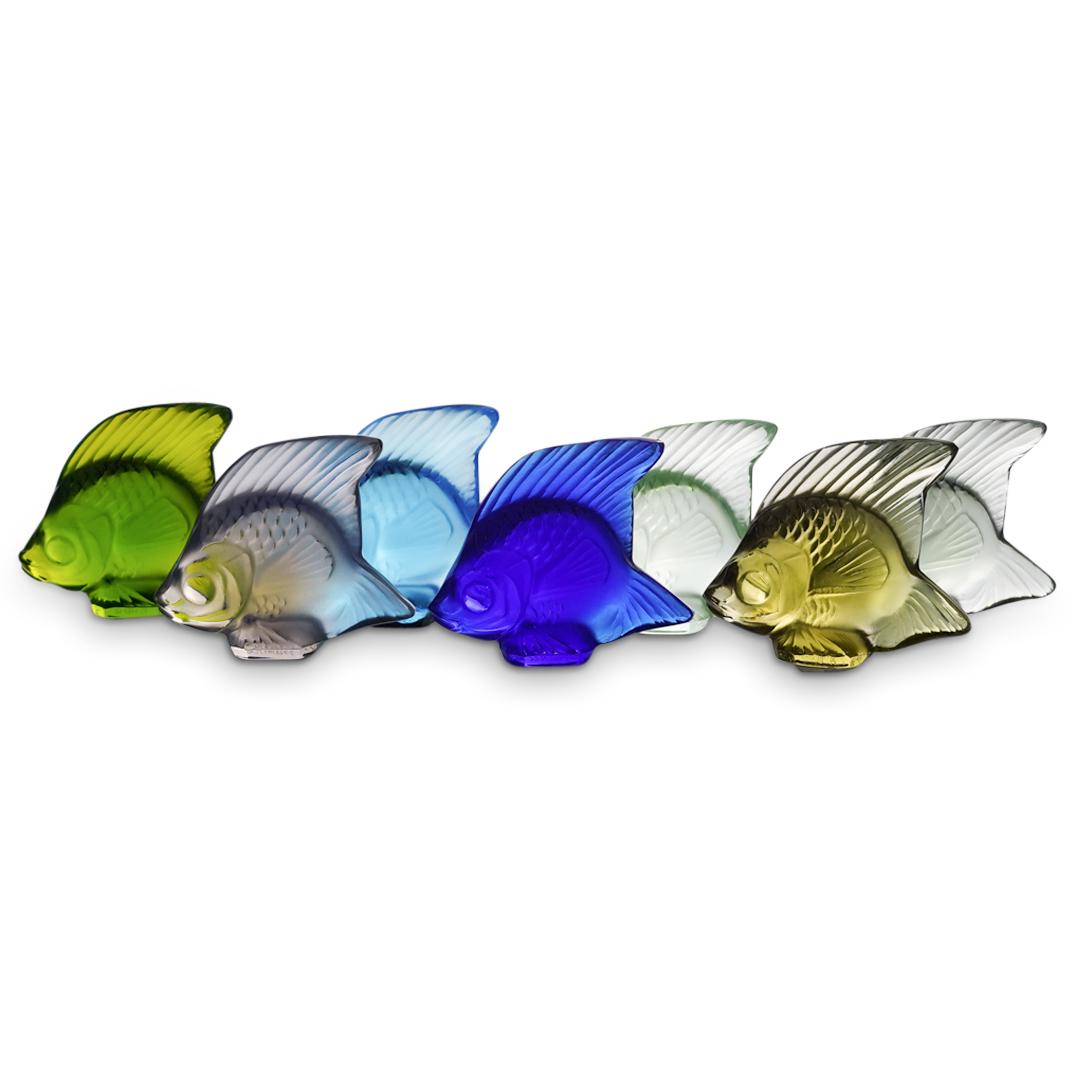 (7 Pc) Lalique Crystal Fish Figurines Grouping Set (1 of 6)