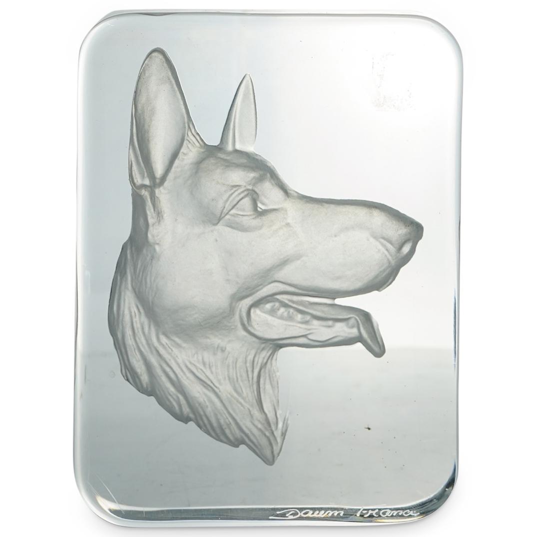 Daum German Shepherd Clear Crystal Paperweight (1 of 5)