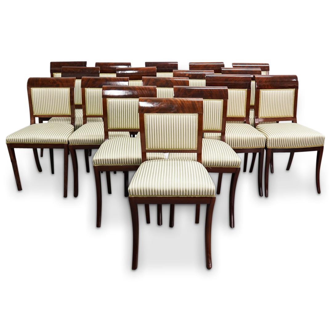 (17 Pc) French Art Deco Wooden Dining Room Chair Set (1 of 9)