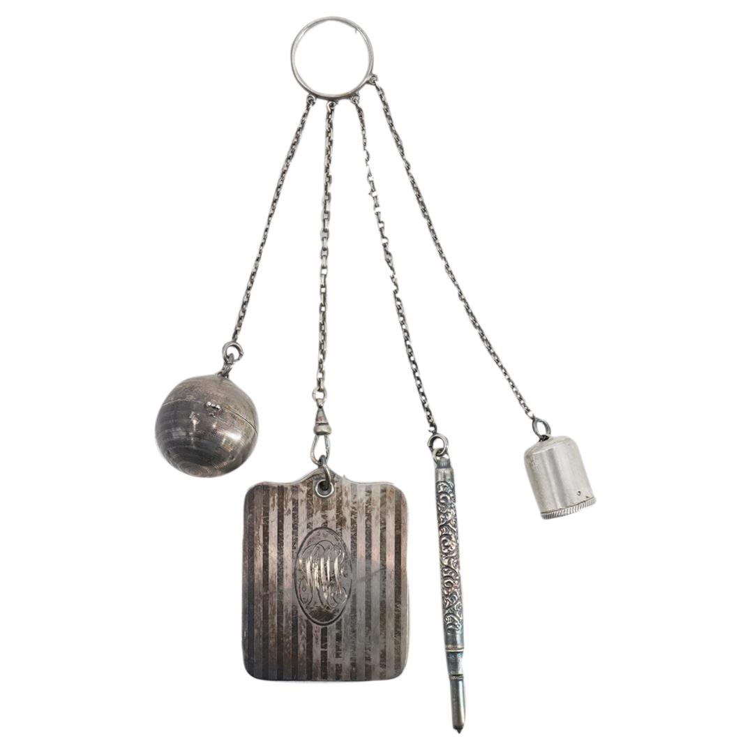 Victorian Antique Sterling Silver Chatelaine (1 of 6)