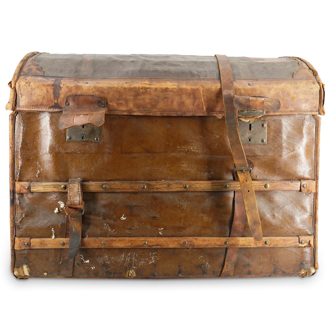 E. Goyard Covered Leather Travel Trunk (1 of 19)