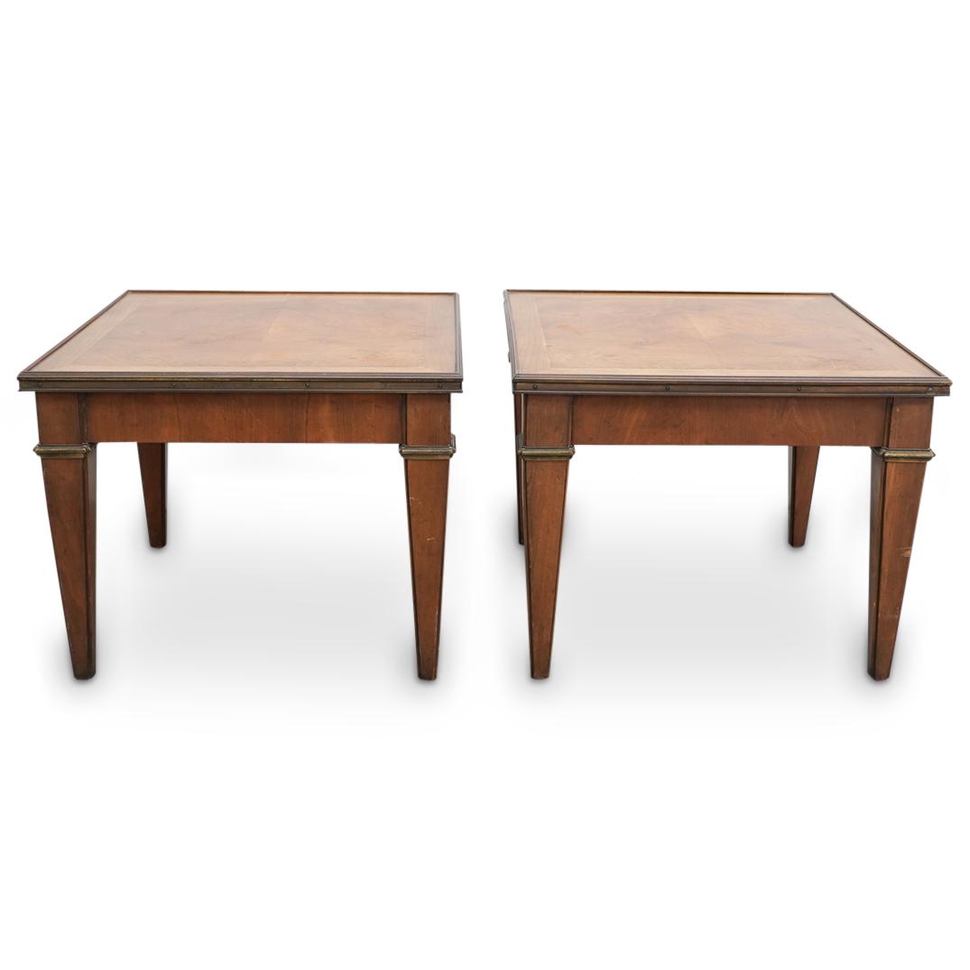 (2 Pc) Mid Century Baker Side Wood End Tables (1 of 9)