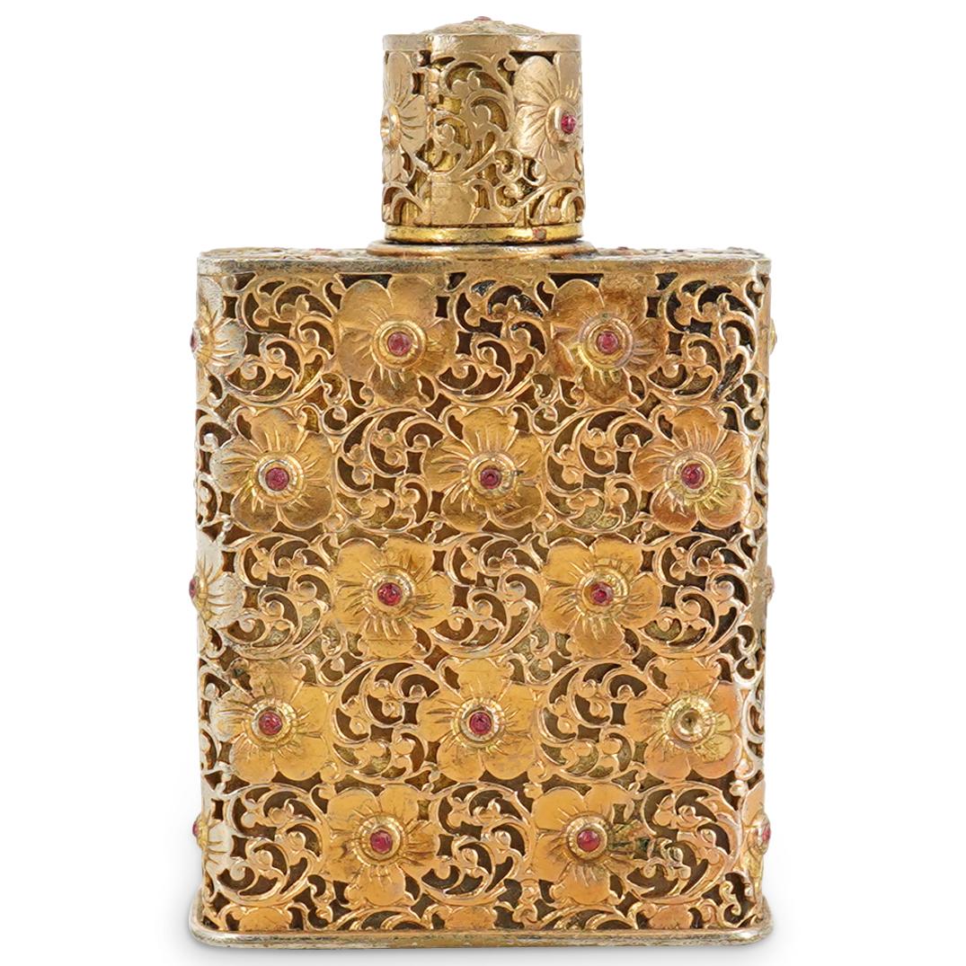 Schiaparelli Shocking Miniature Jeweled Filigree Perfume Bottle (1 of 3)