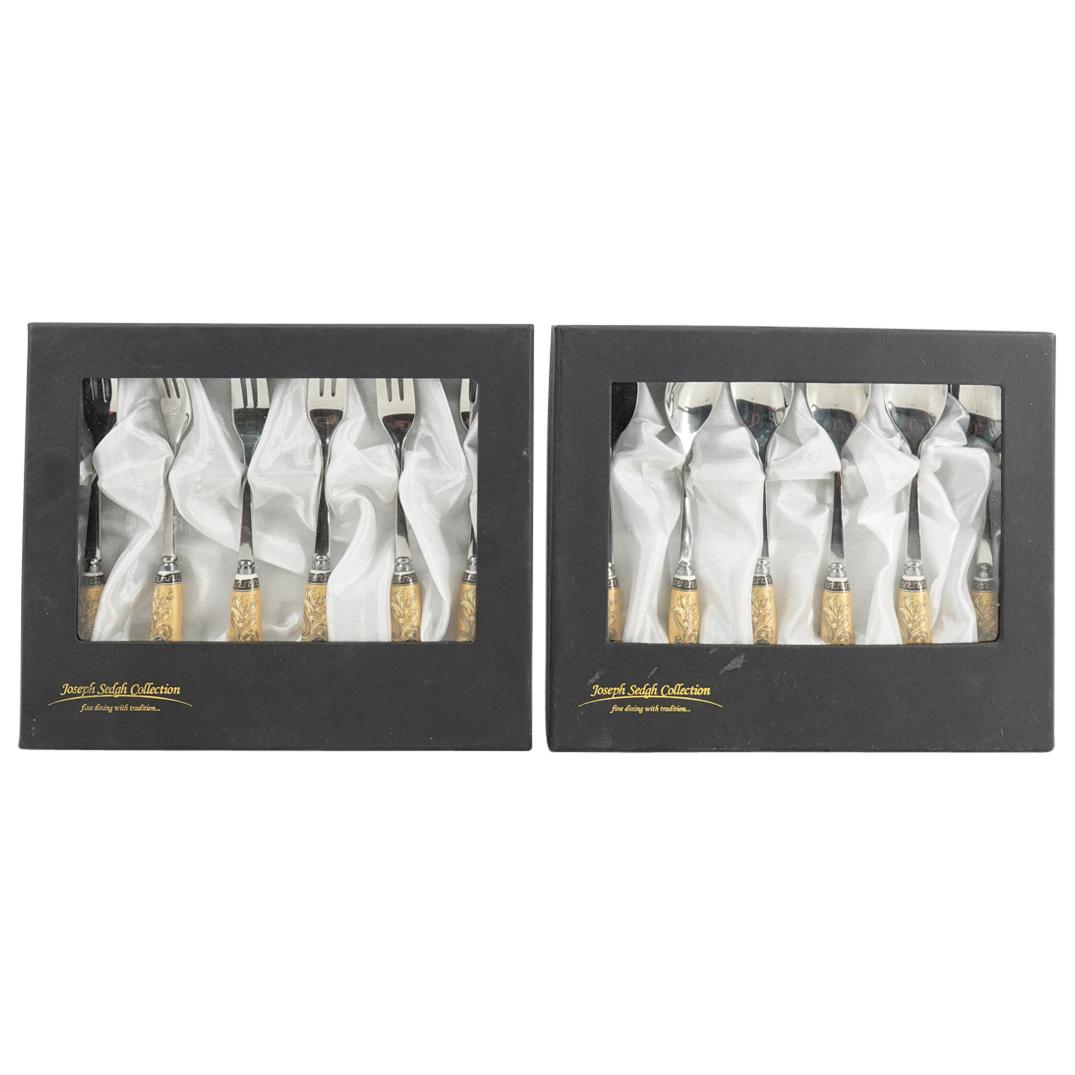 (12 Pc) Joseph Sedgh Collection Tea Spoons & Dessert Forks Set (1 of 12)