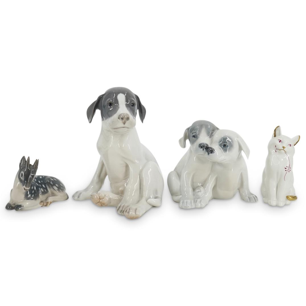 (4 Pc) Royal Copenhagen Animal Porcelain Figurines (1 of 6)