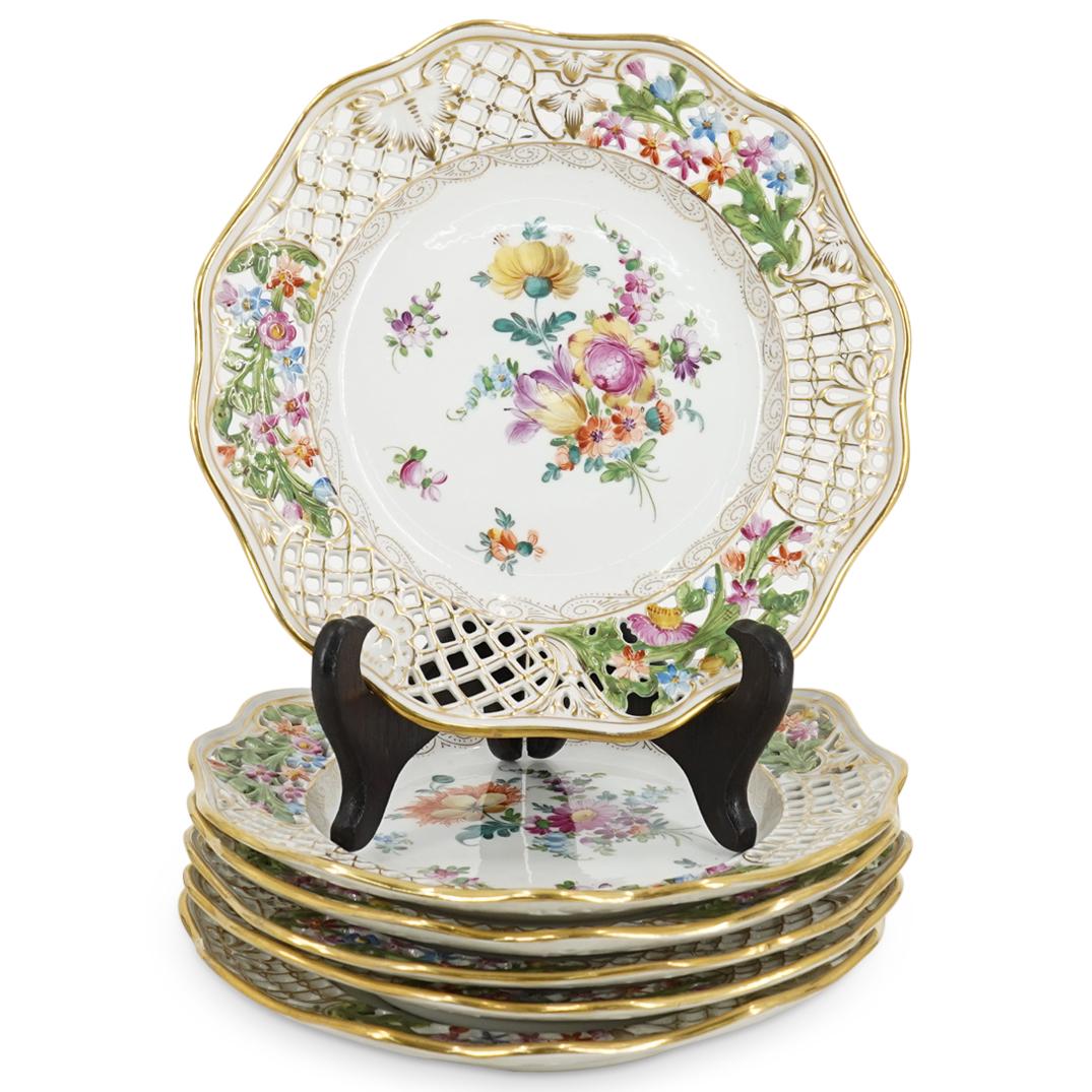 (6 Pc) Meissen Dresden Germany Porcelain Dessert Plates (1 of 7)