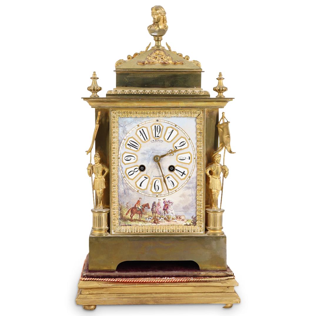 19th Cent. English J.W. Benson Bronze Mantle Clock (1 of 7)