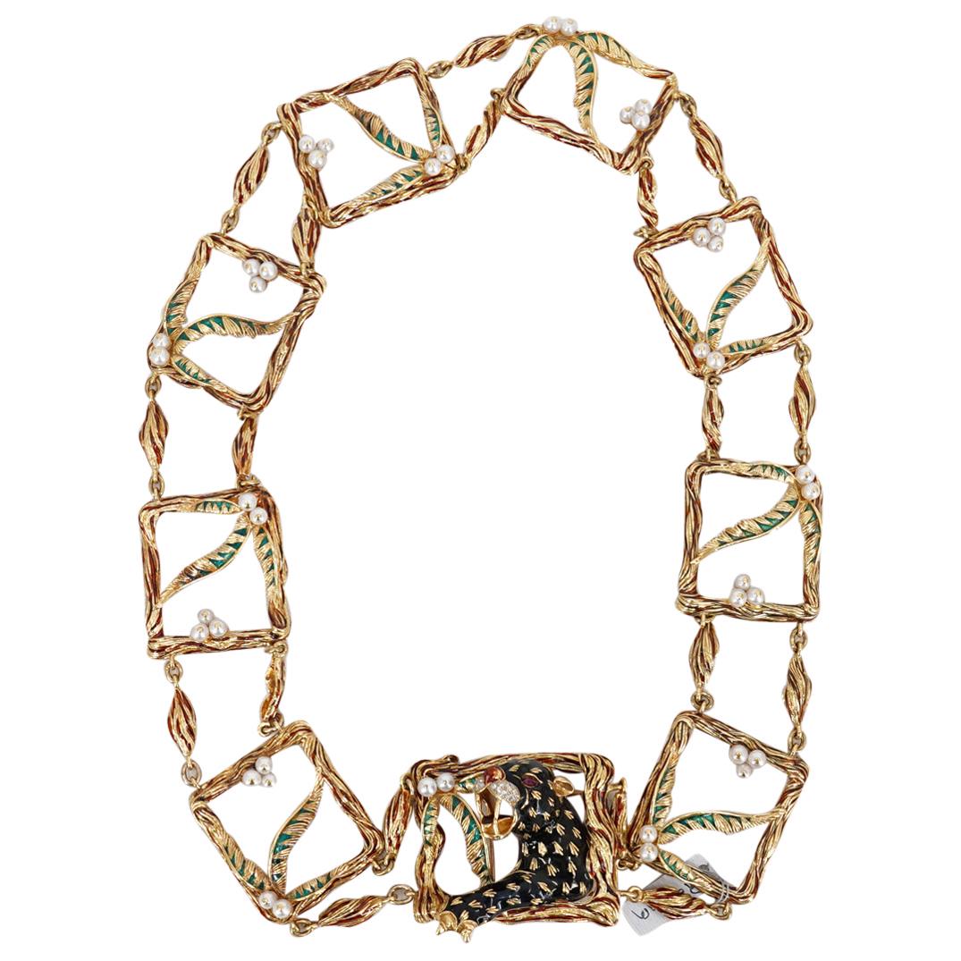 Vintage Frascarolo 18k Gold and Diamond Enamel Belt (1 of 11)