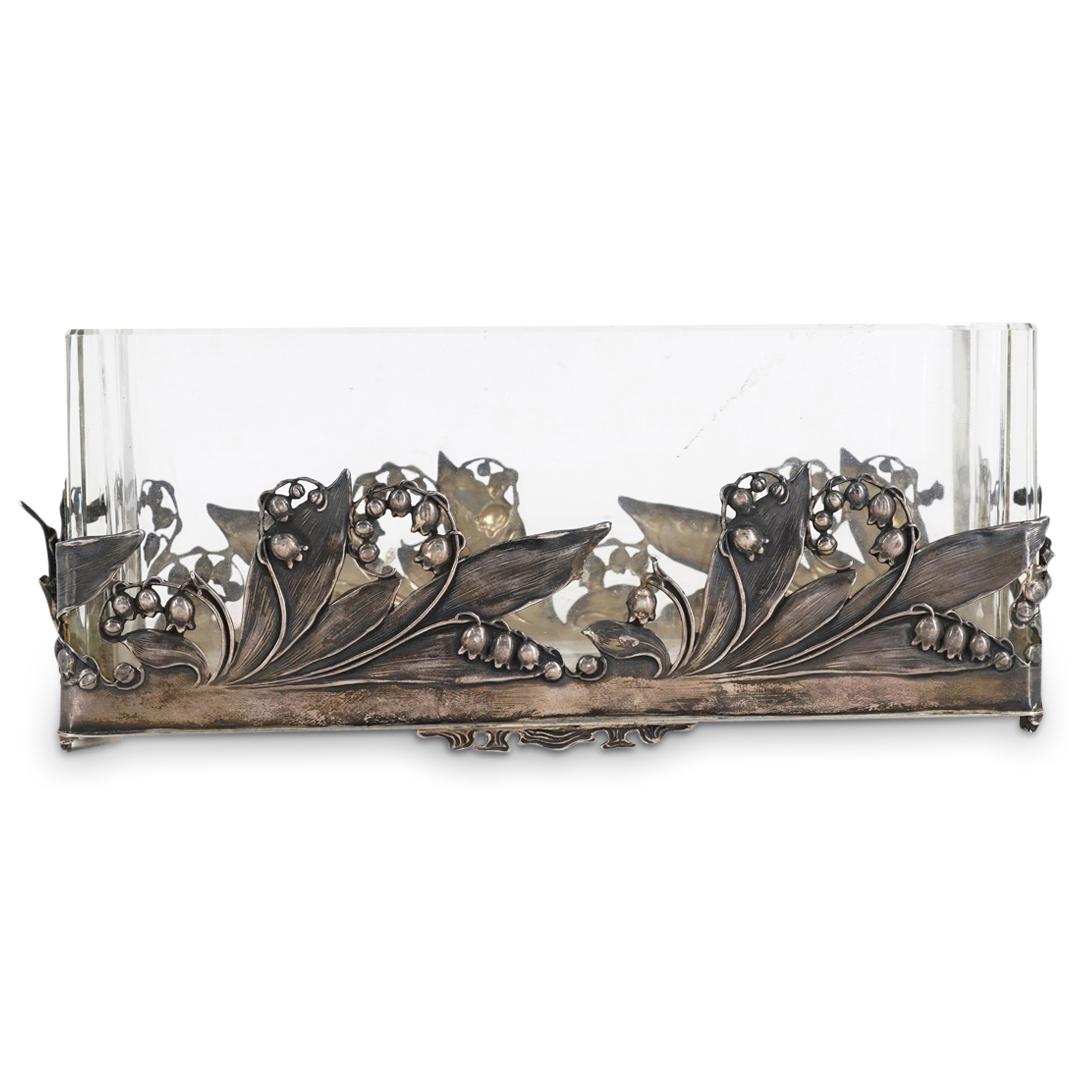 Antique German 950 Silver And Crystal Miniature Planter (1 of 7)