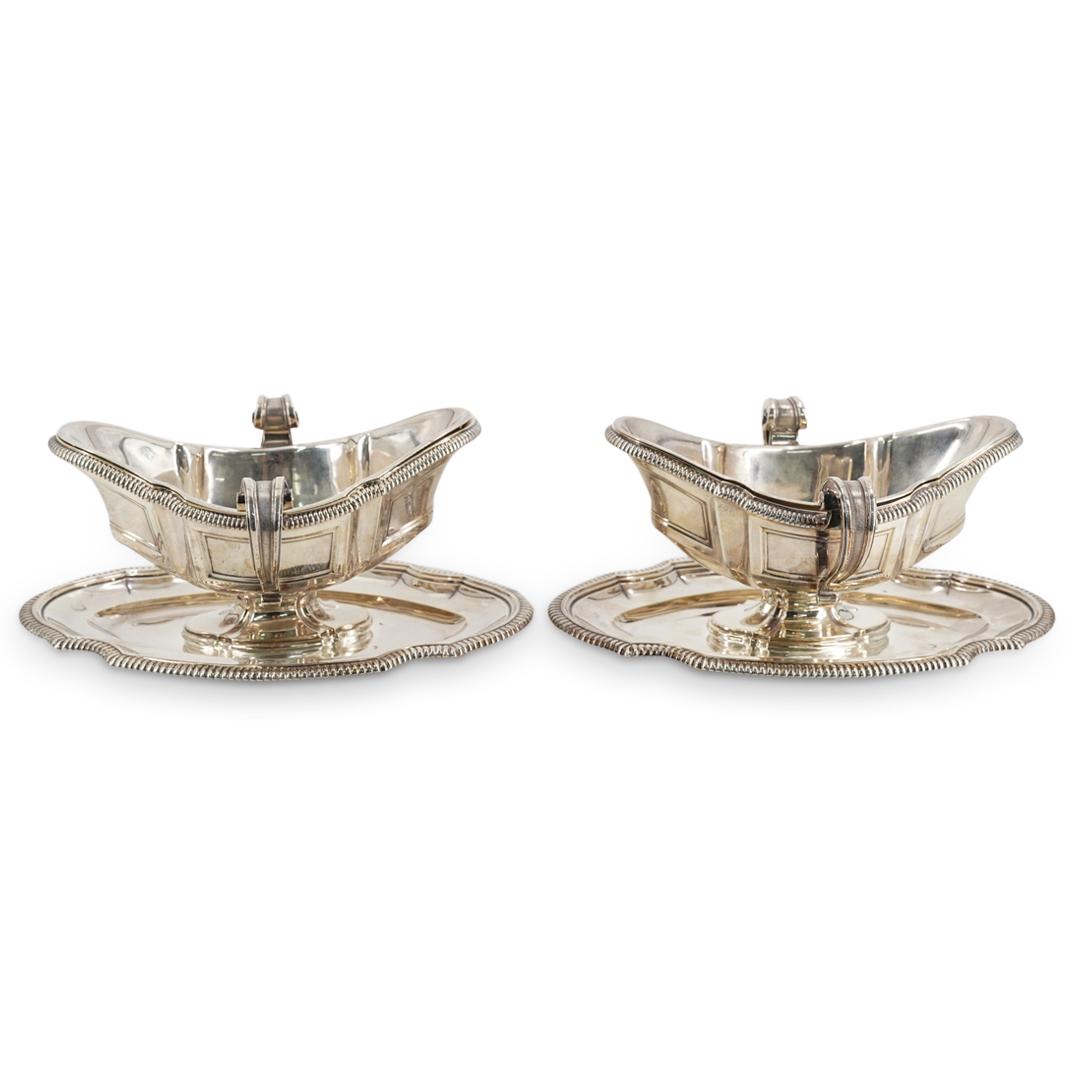 (2 Pc) Antique French "G. Keller" Sterling Silver Gravy Boats (1 of 8)