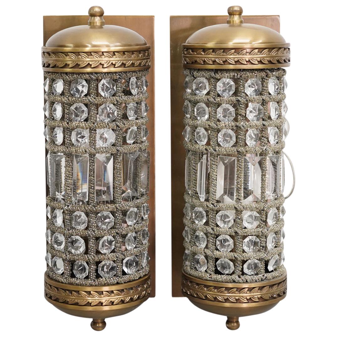 Pair Of Indian Bronze Jeweled Sconces (1 of 7)