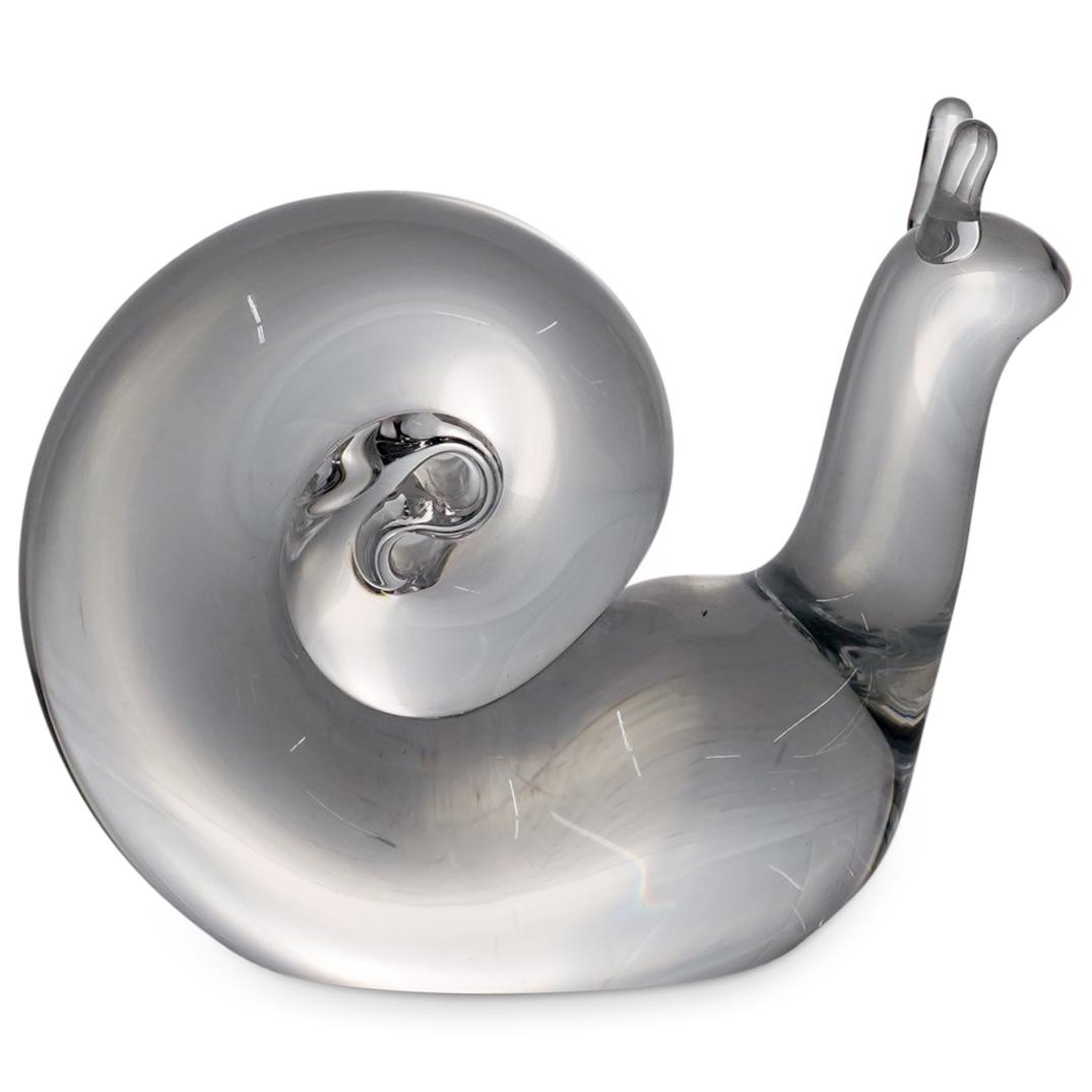 Steuben Clear Crystal Snail Figurine (1 of 3)