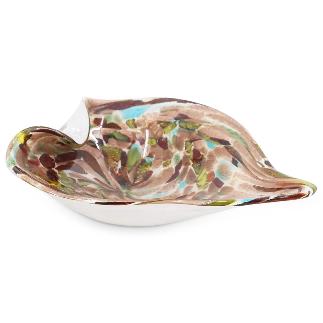 Murano Art Glass Leaf Shaped Ashtray (1 of 4)