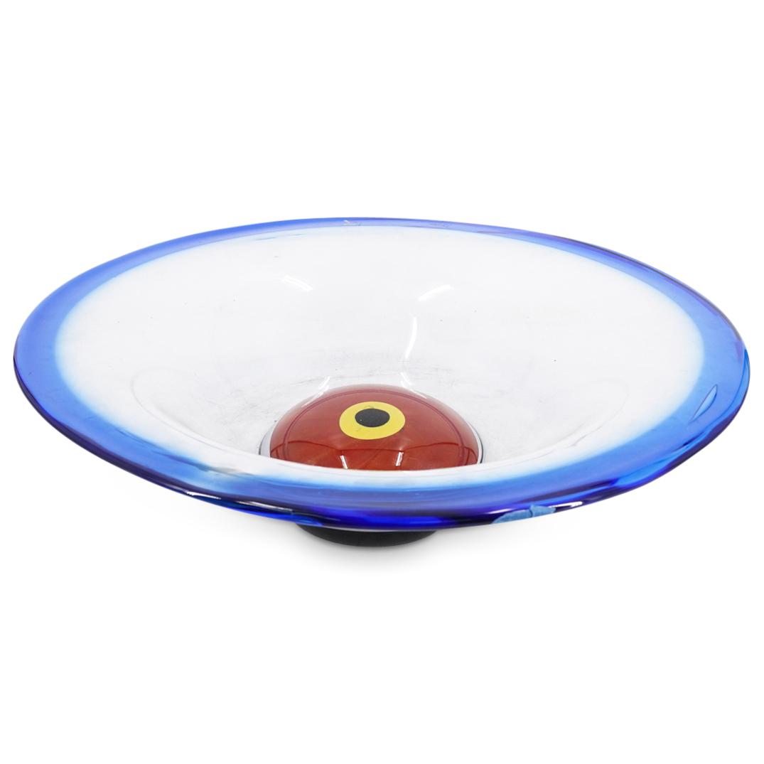 Signed Vetro Artistico Murano XL Art Glass Bowl Dish (1 of 5)