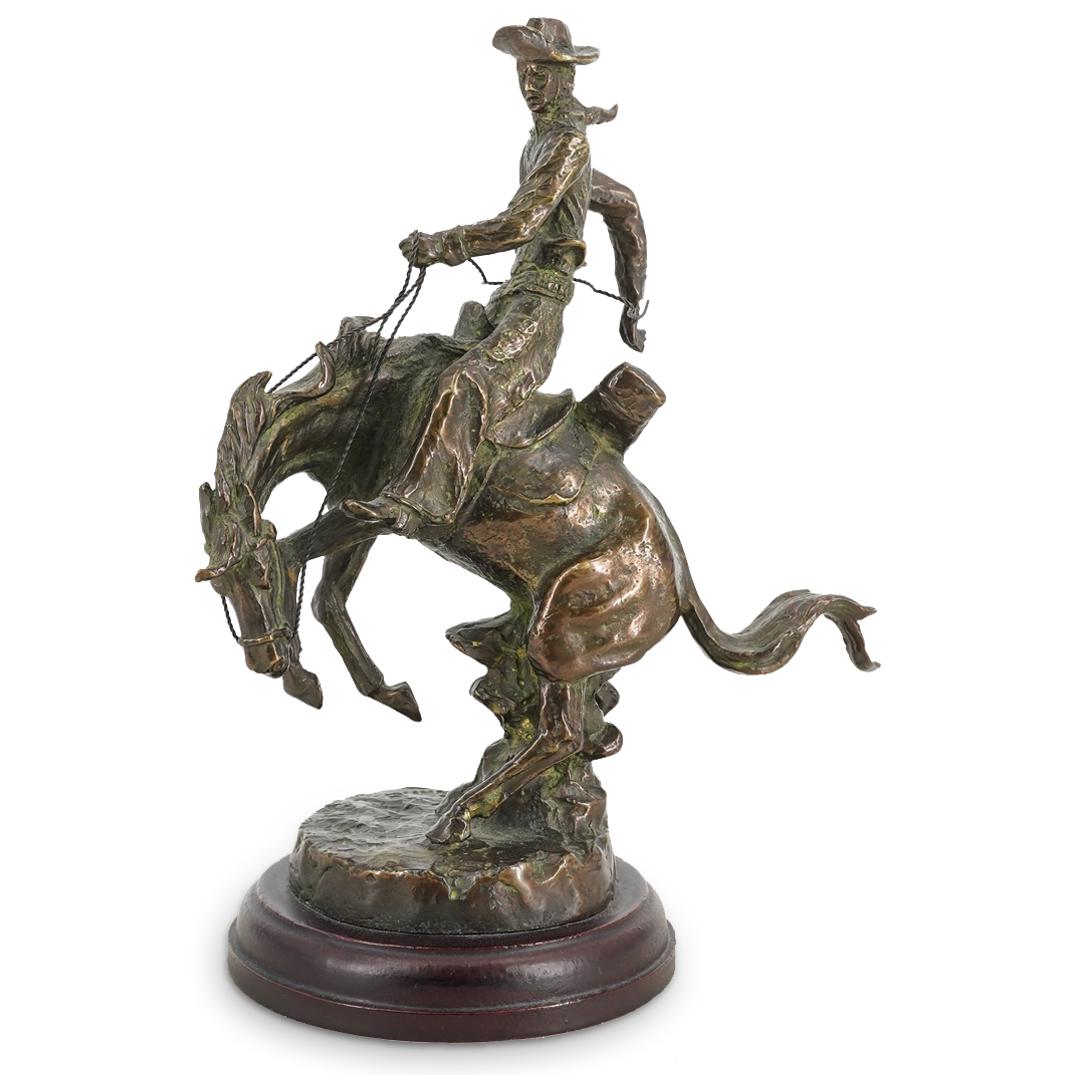 Bernard Kim (B. 1942) Cowboy On Horse Bronze Figure (1 of 5)