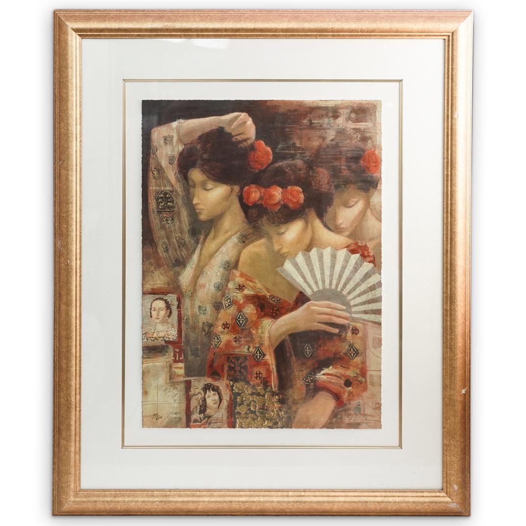 Peter Nixon (English, 1956) Limited Edition Seriolithograph: DESCRIPTION: A Peter Nixon (English, 1956) signed limited edition "Maids of Honor I" seriolithograph in color on wove paper. It is signed, titled and numbered. Signed "Nixon" on lower right hand. With