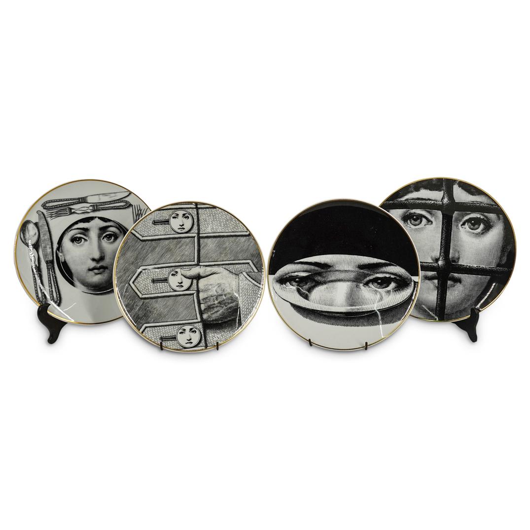 (4Pc) Rosenthal Fornasetti Porcelain Plate Set (1 of 7)