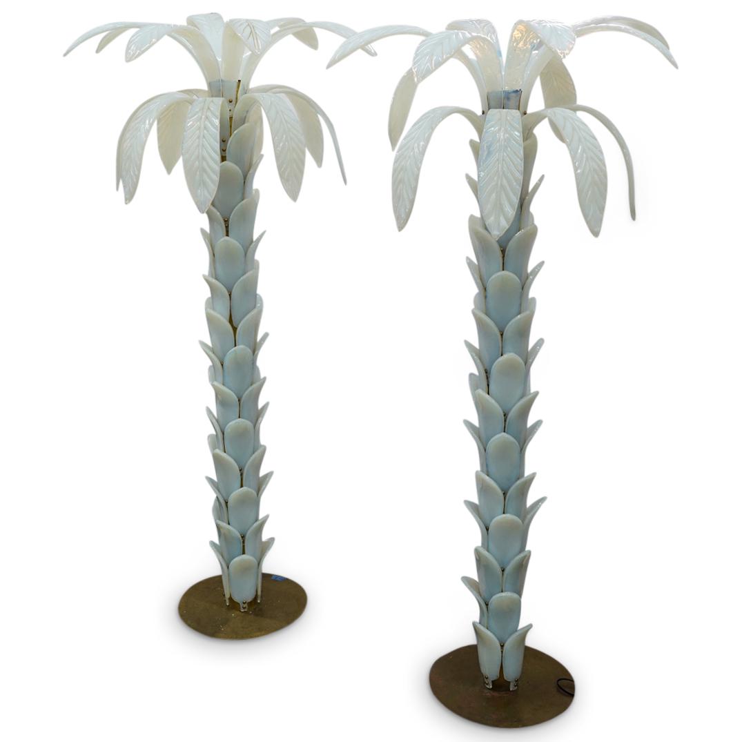 Monumental Barovier & Toso Opaline Murano Glass Palm Trees (1 of 15)