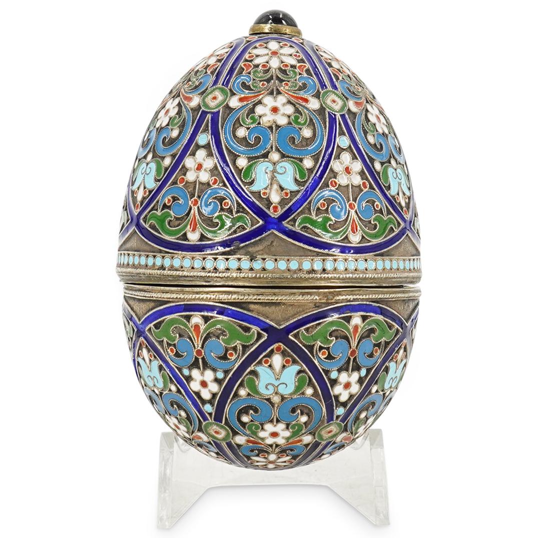 Imperial Style Russian Silver Enameled Egg (1 of 9)