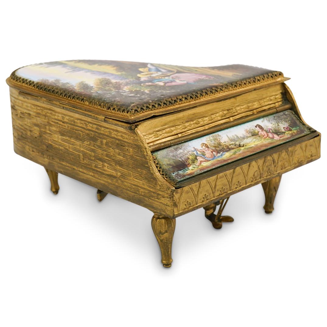 Antique Viennese Bronze & Enamel Piano (1 of 6)