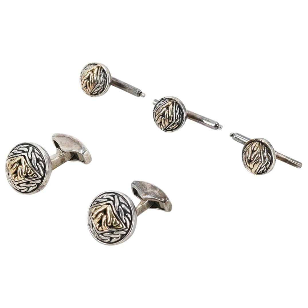 John Hardy 18k, Sterling Cufflinks And Shirt Studs