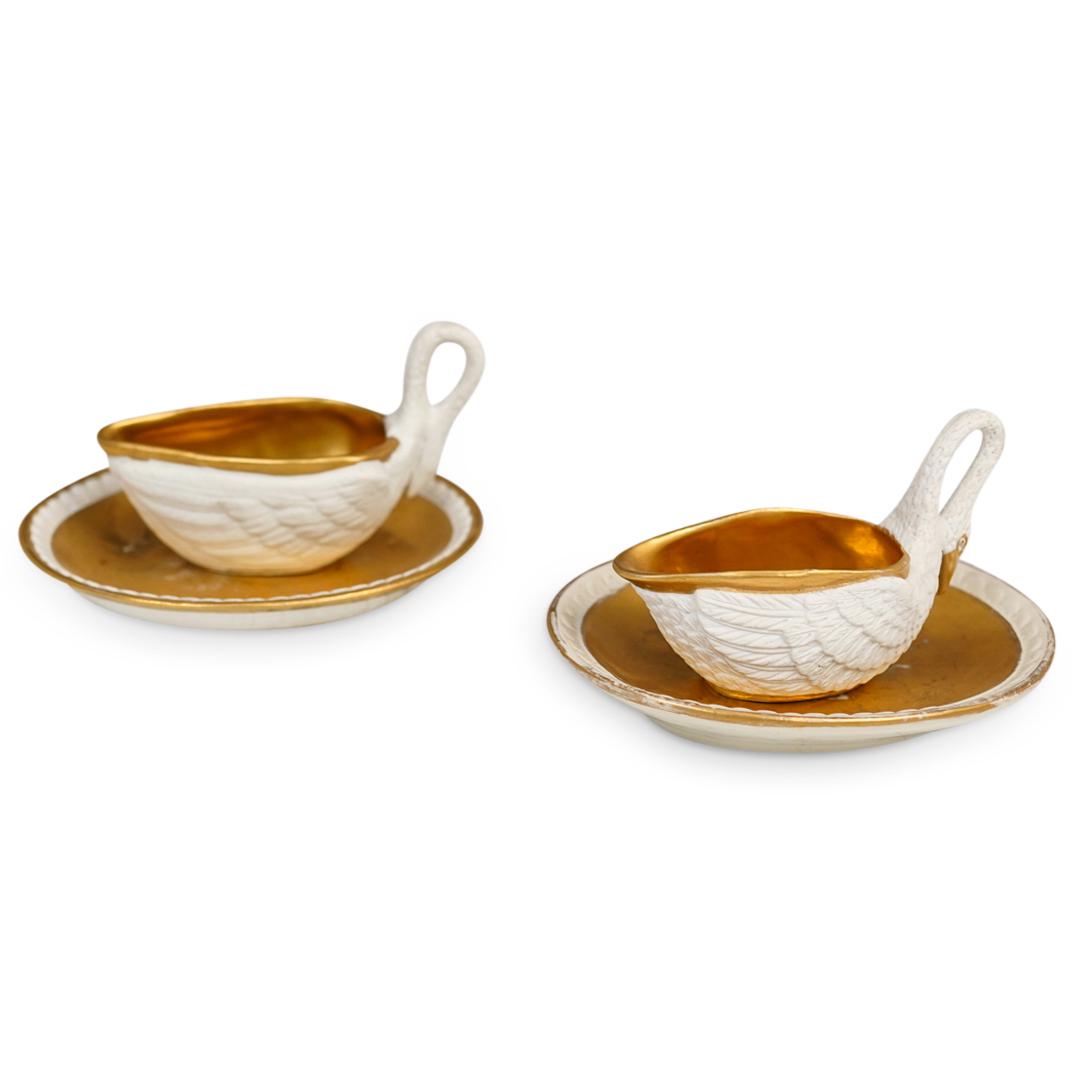 Antique Sevres Gilt Swan Creamers (1 of 7)