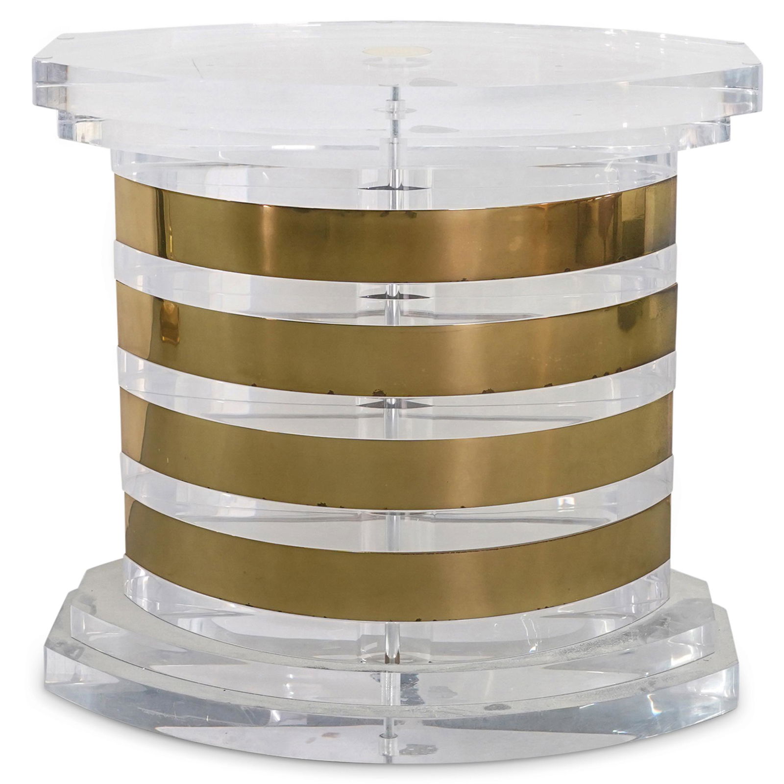 Lion In Frost Lucite and Brass Dining Table Base (1 of 6)