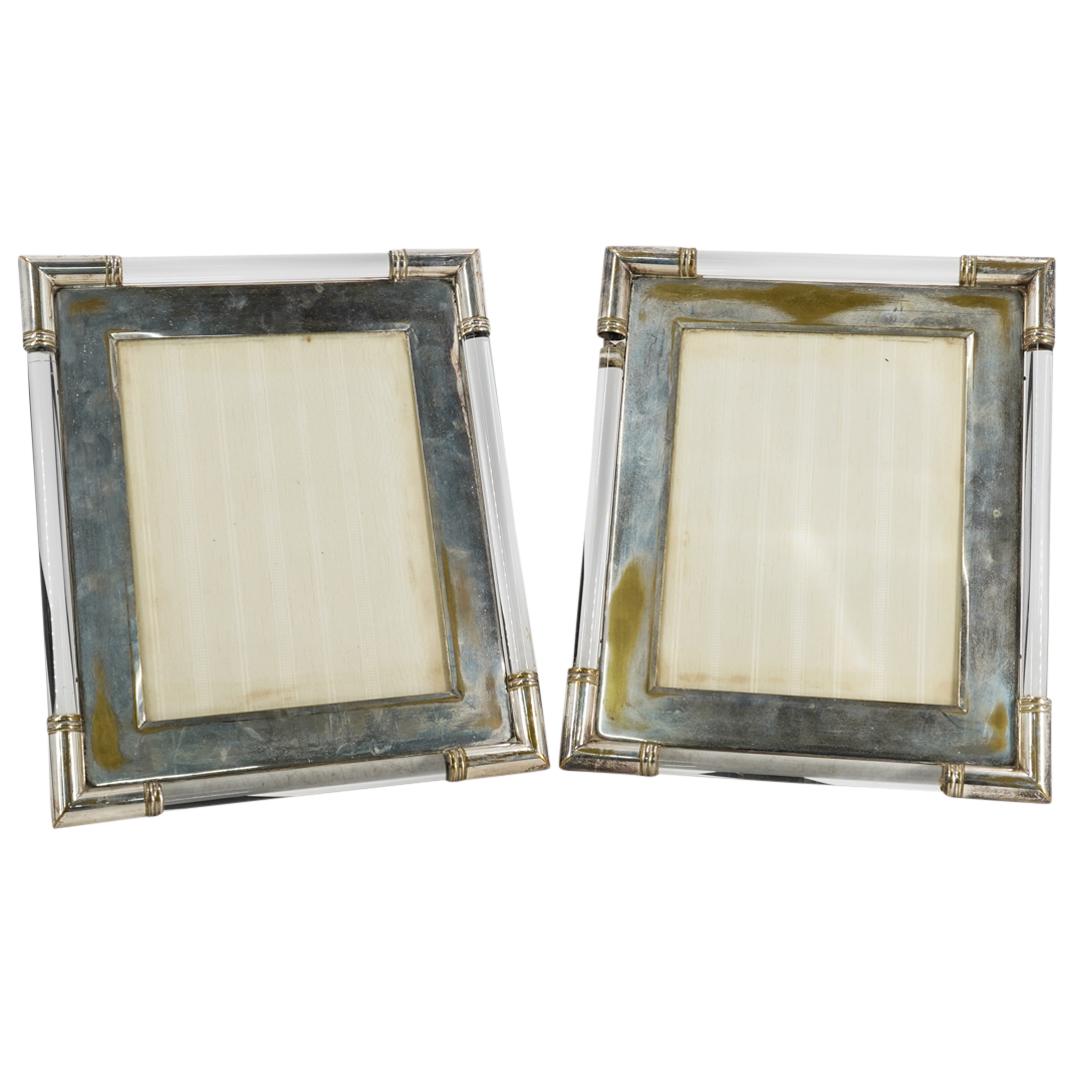 Pair Of Mid Century Chrome And Lucite Picture Frames (1 of 6)