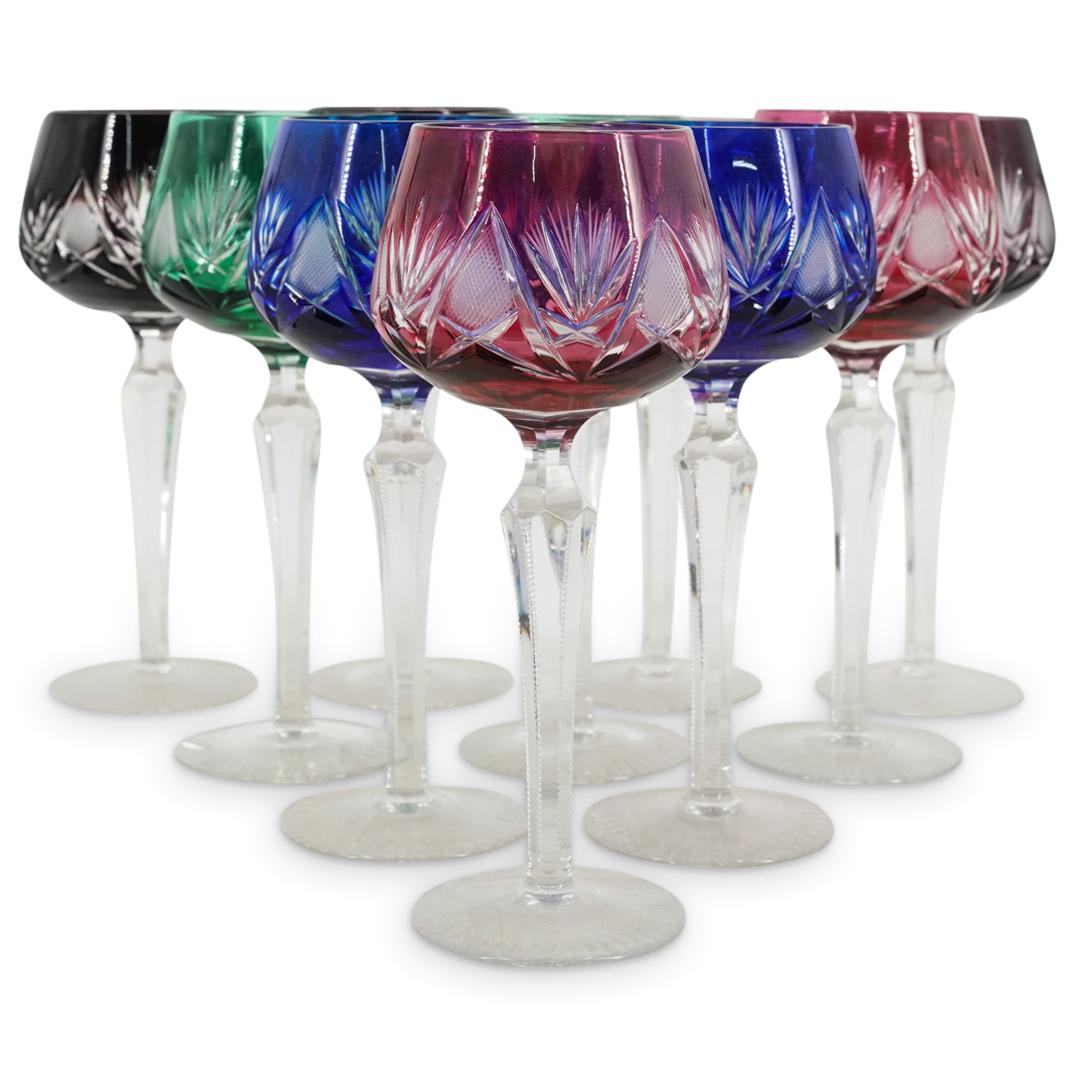 (10 Pc) Czech Bohemian Cut & Etched Crystal Stemware Set (1 of 8)