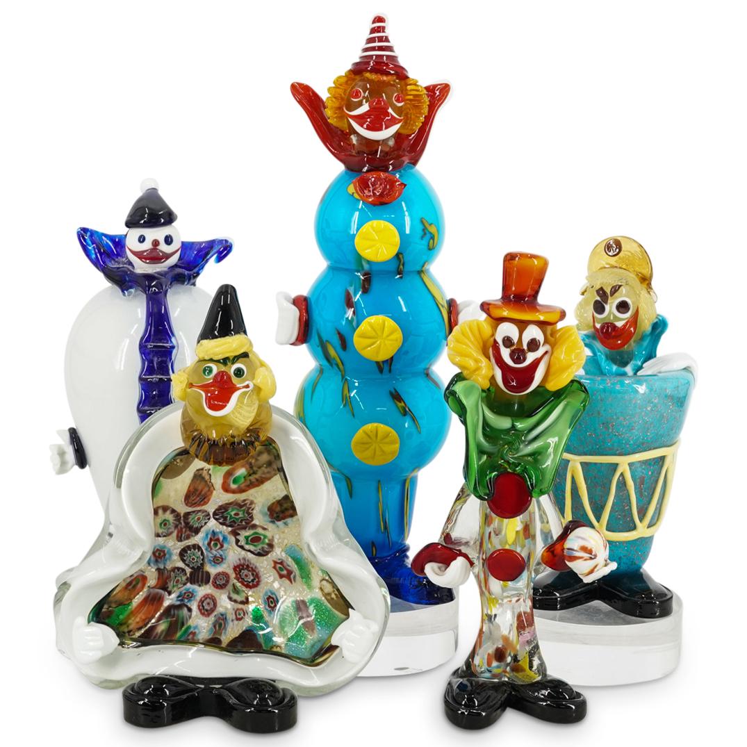 (5Pc) Murano Glass Clown Sculptures (1 of 9)