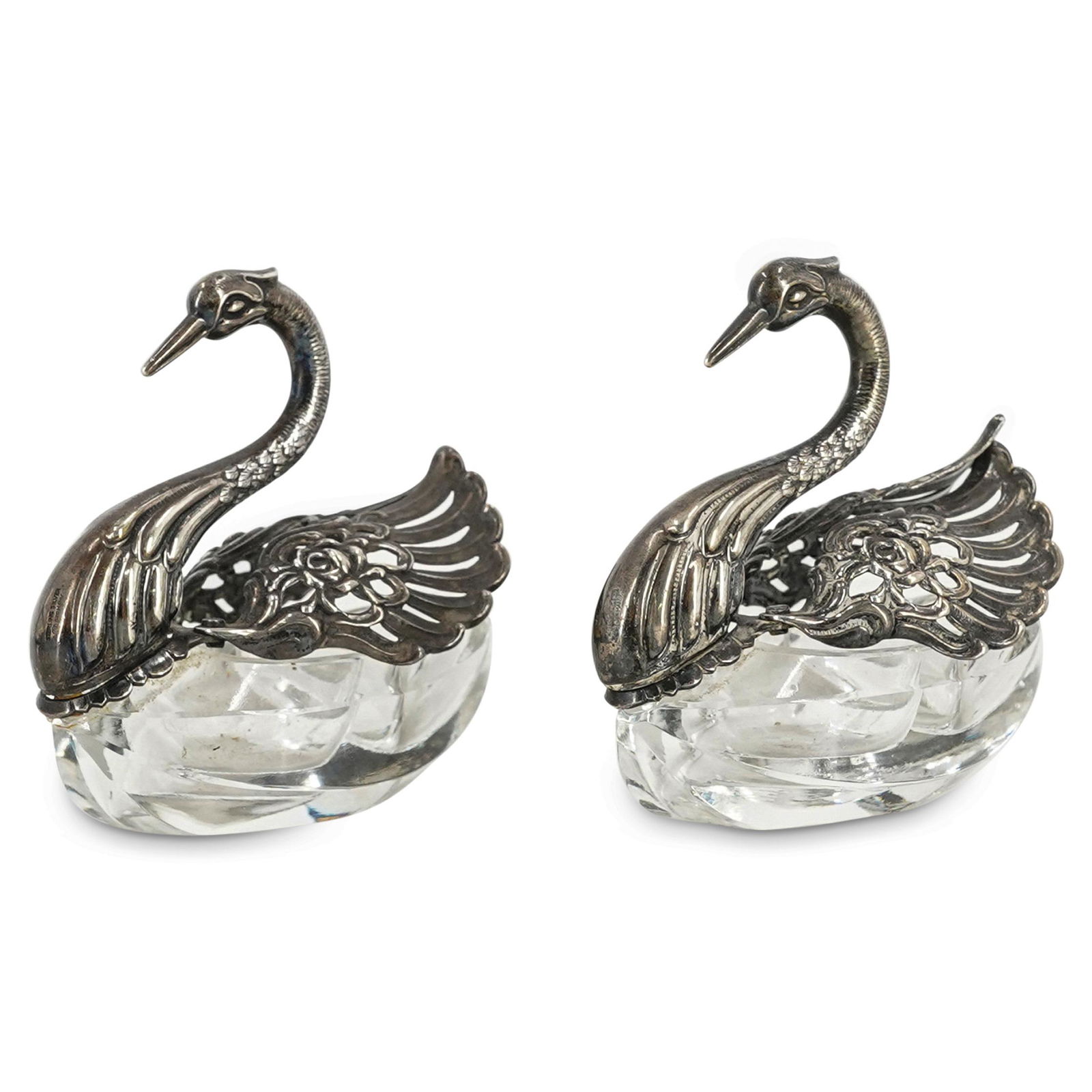 Pair of Sterling Swan Salt Cellars (1 of 5)