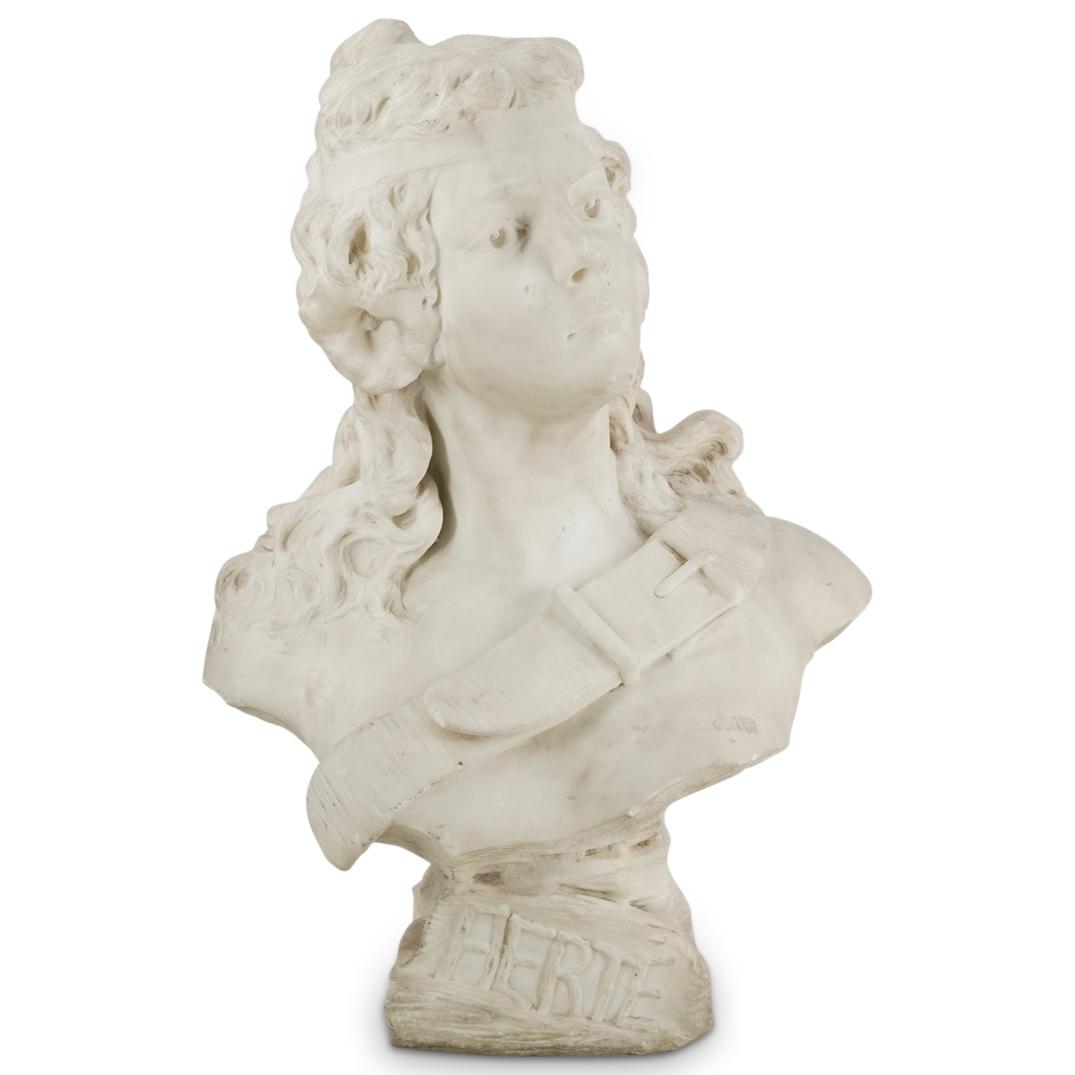 Antonio Piazza (Italian, 1875-1925) Carrara Marble Bust (1 of 9)