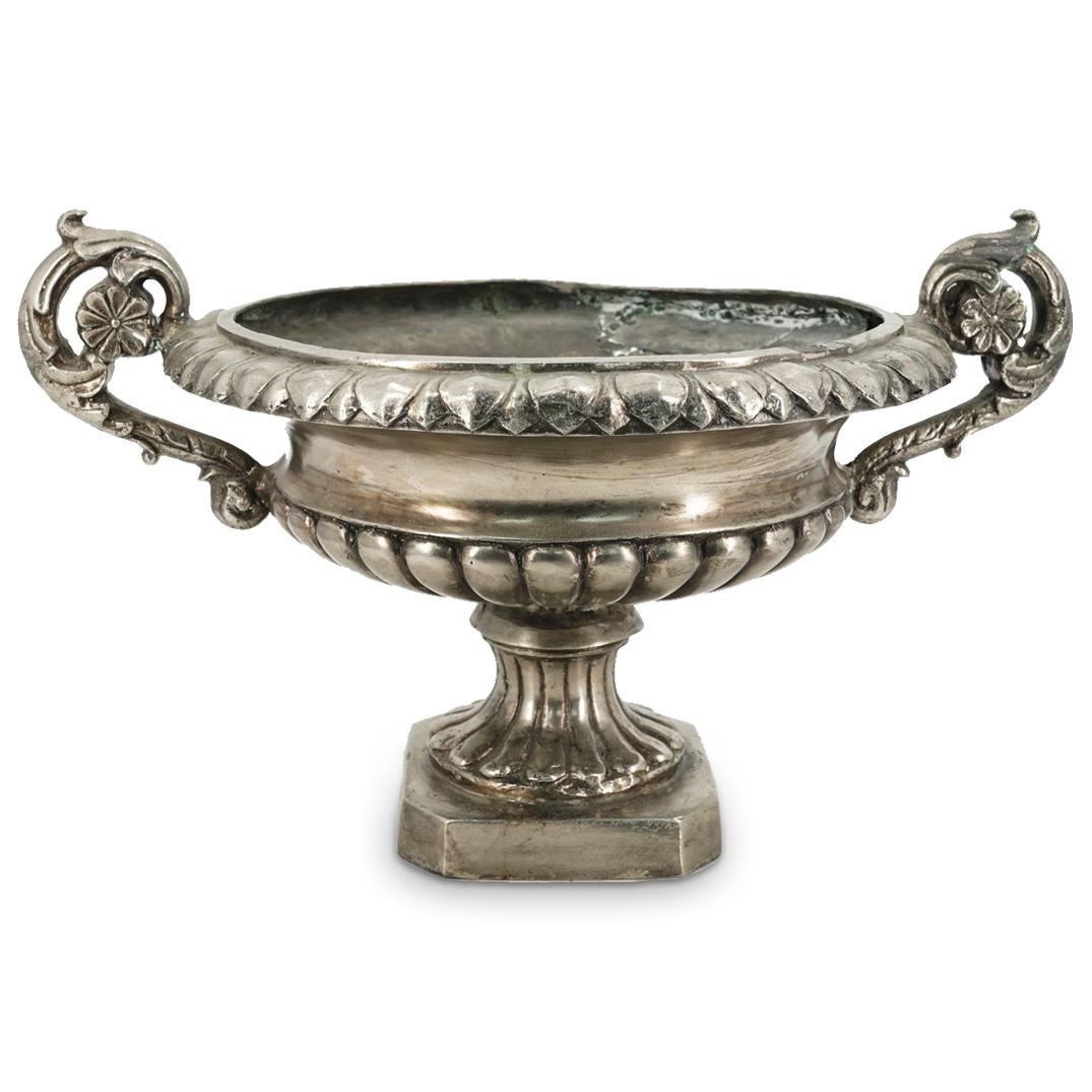 Maitland Smith Silver Tone Bronze Handled Urn (1 of 6)