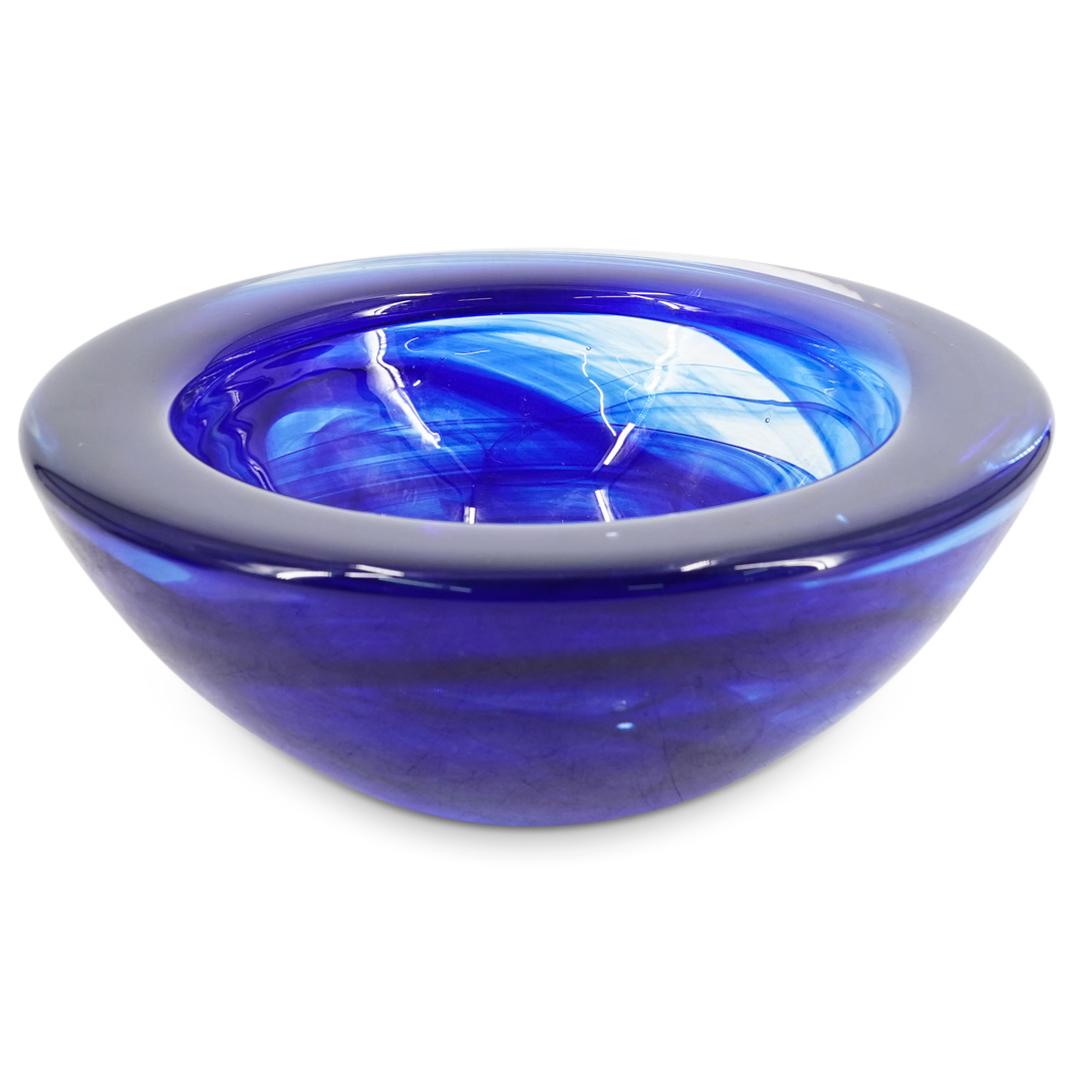 Kosta Boda Anna Ehrner Cobalt Blue Glass Bowl (1 of 6)