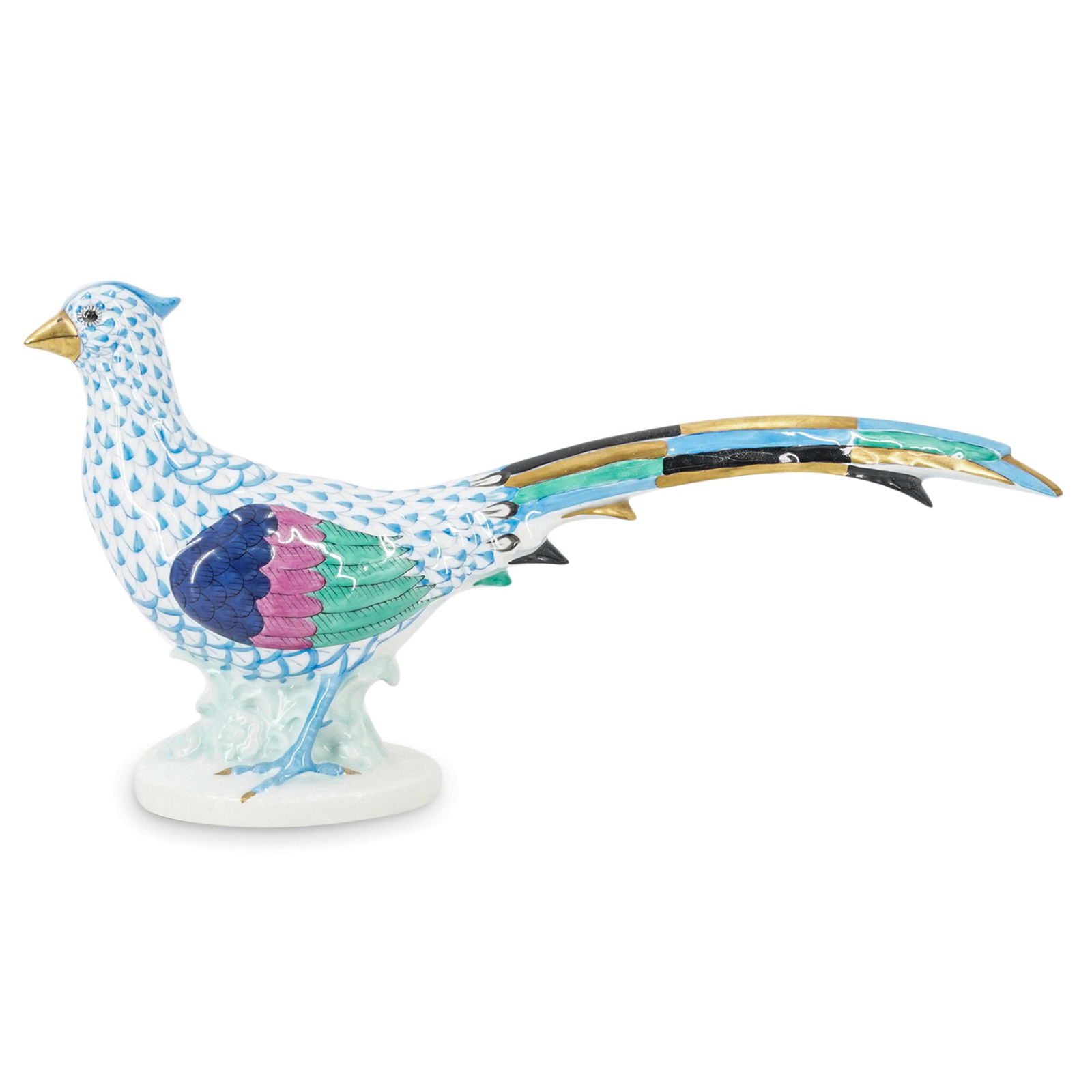 Herend Porcelain Fishnet Pheasant Figurine (1 of 5)