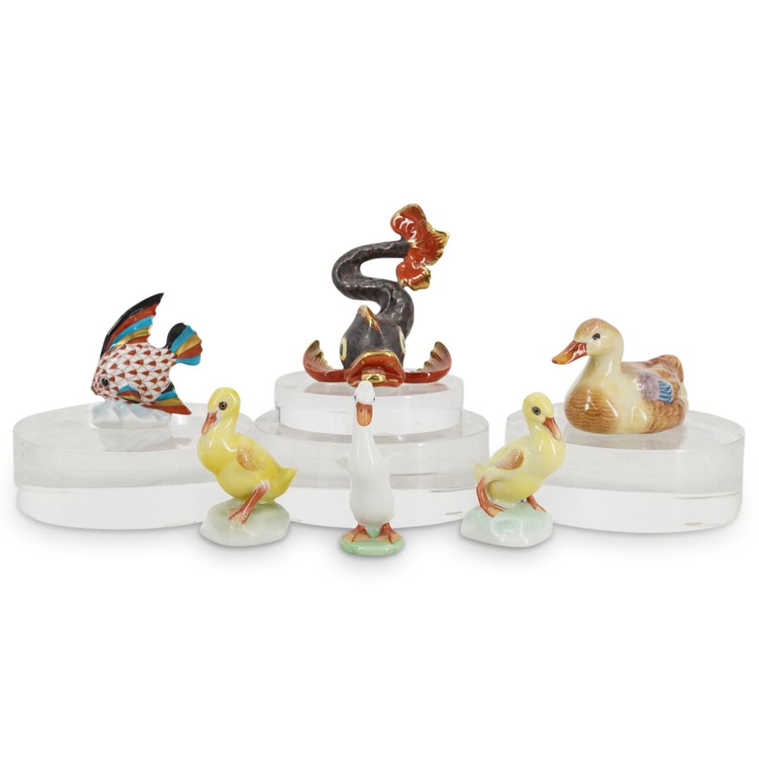(6 Pc) Herend Porcelain Animal Figurines (1 of 8)