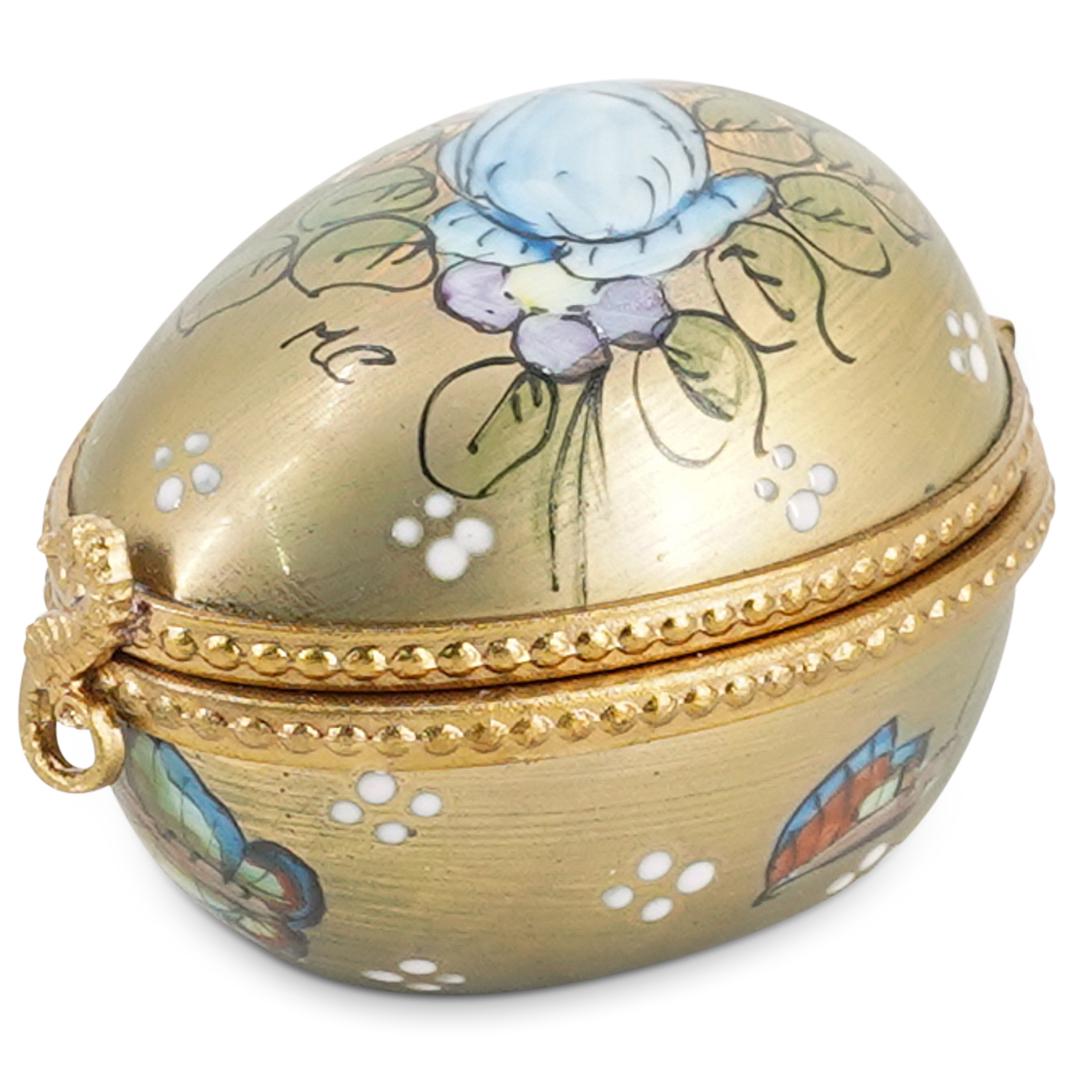 Rochard Limoges Porcelain "Golden Egg" Trinket Box (1 of 6)