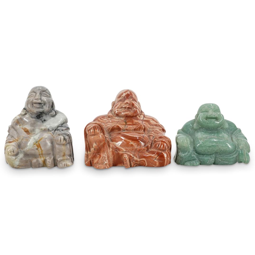 (3 Pc) Vintage Chinese Hard Stone Buddha Sculptures (1 of 6)