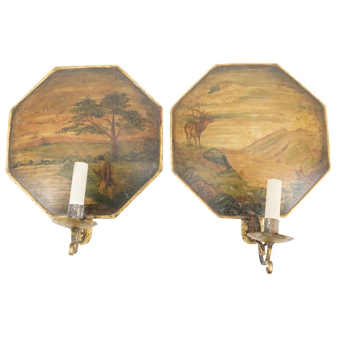 Pair Of 19th Century Painted Iron Sconces (1 of 9)