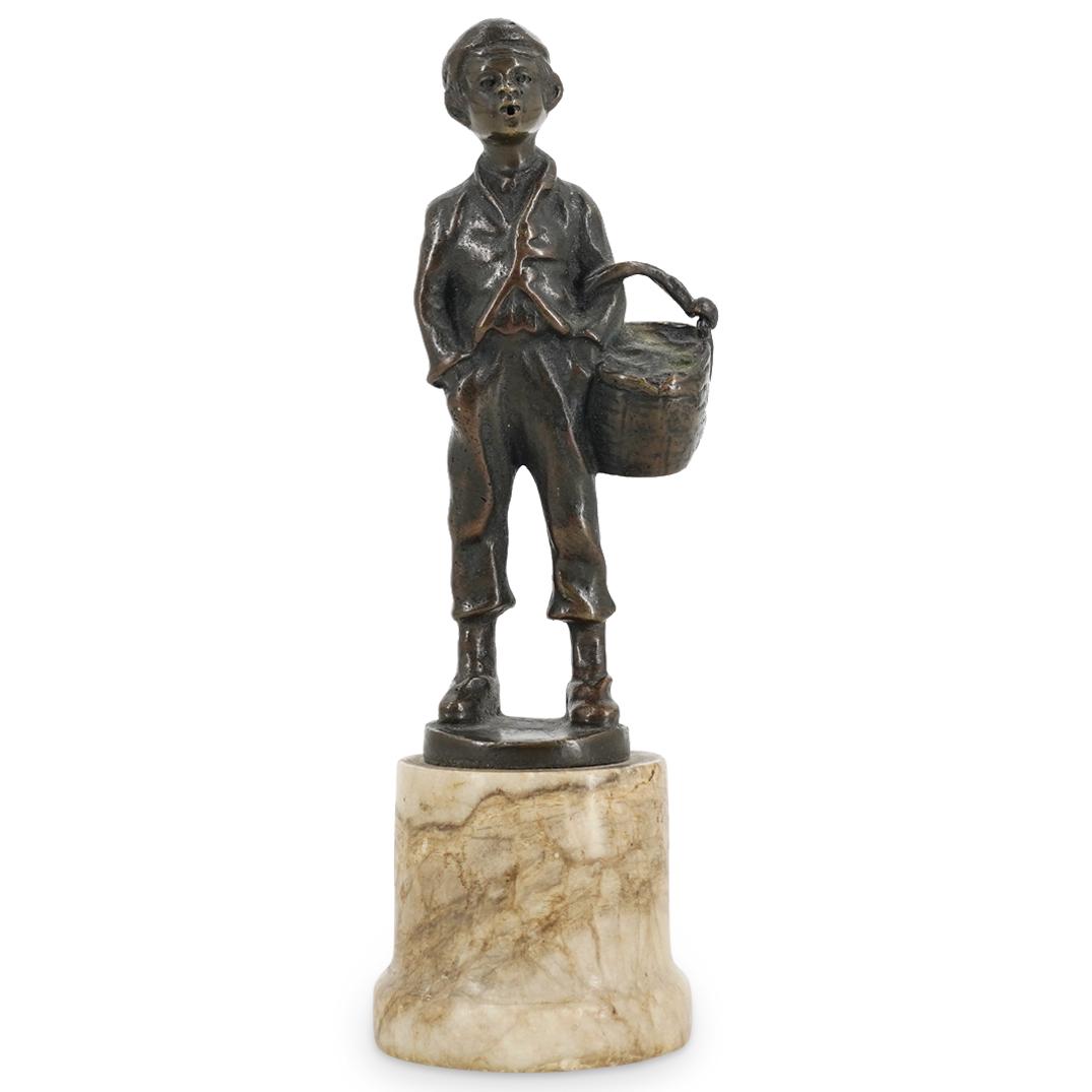 After Halfdan Hertzberg Bronze "Whistling Street Boy" Sculpture (1 of 4)