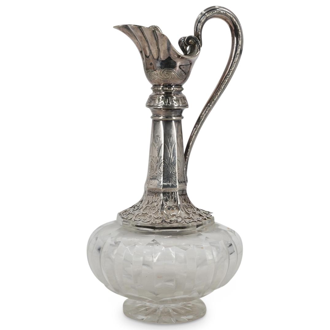 Antique Silverplated Metal & Crystal Cruet (1 of 6)