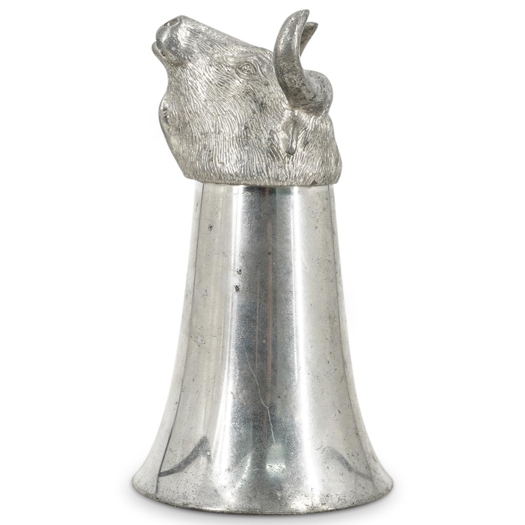 Vintage Pewter Animal-Shaped Stirrup Cup (1 of 5)