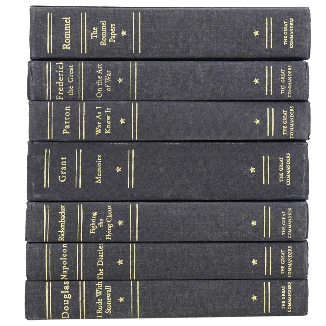 (7 Pc) "The Great Commander" Book Collection: DESCRIPTION: (7 Pc) The Great Commander book collection. This is a collection of first person accounts of history's great military leaders published under a common imprint and in a uniform format. Pub