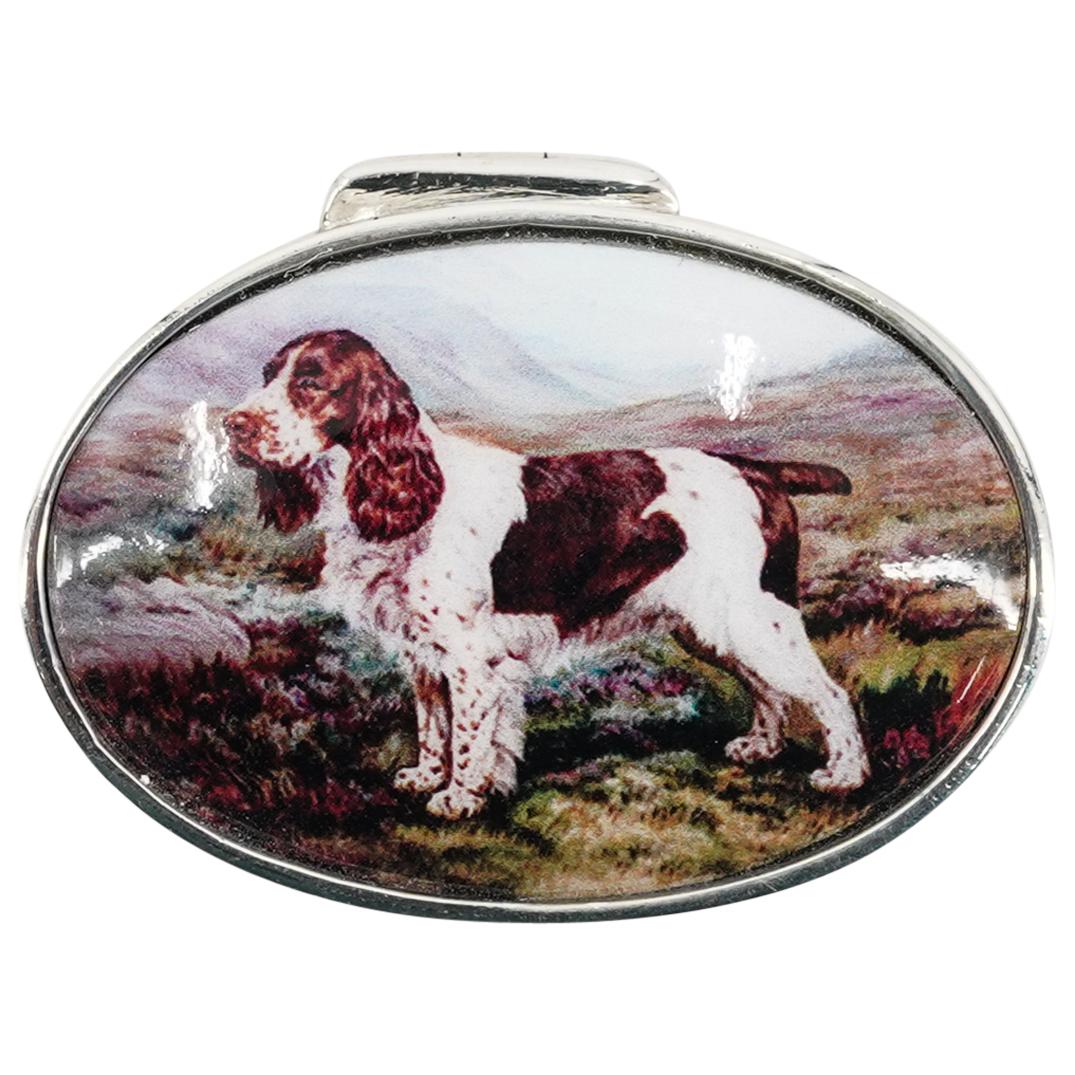 Sterling Silver "English Spaniel Dog" Pill Box (1 of 4)