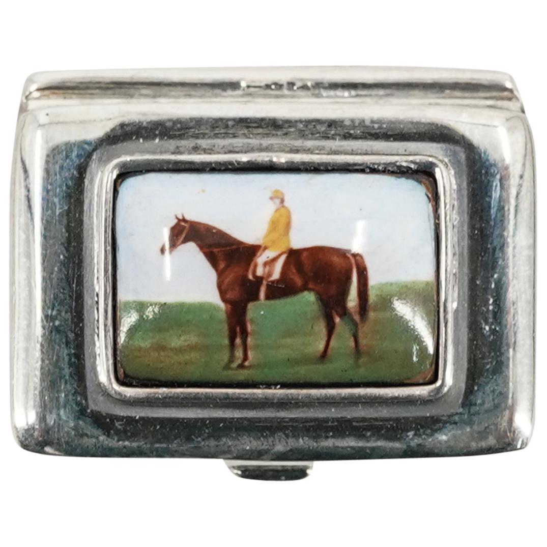 Sterling Silver "Jockey On Horse" Pill Box (1 of 4)