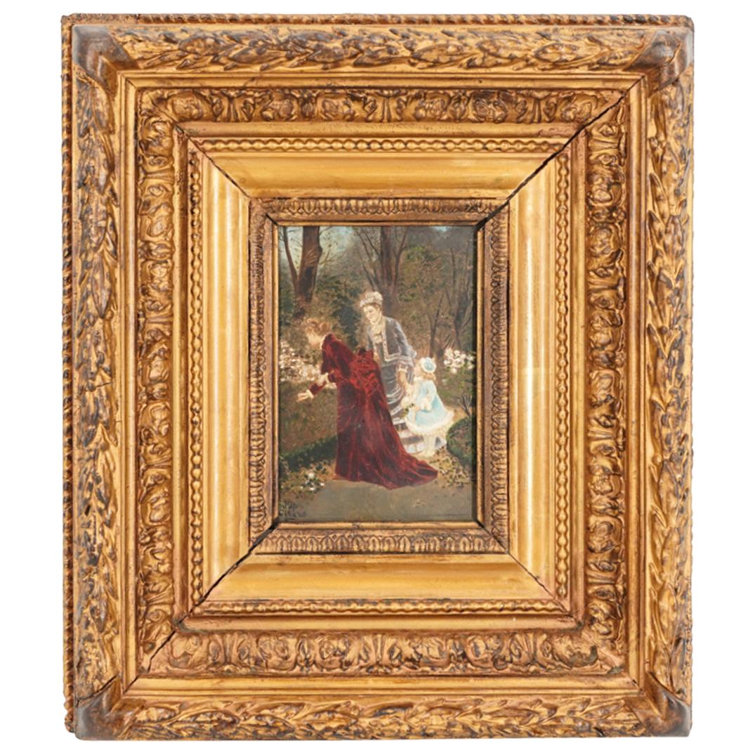 SIgned "Flower Garden" Oil Painting (1 of 5)