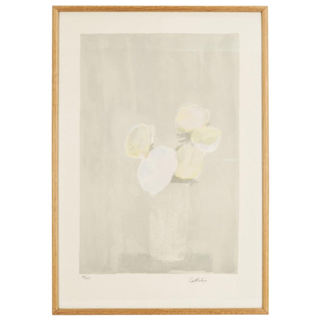 Bernard Cathelin (1919-2004) "Bouquet Rose Au Fond Gris" Lithograph (1 of 5)