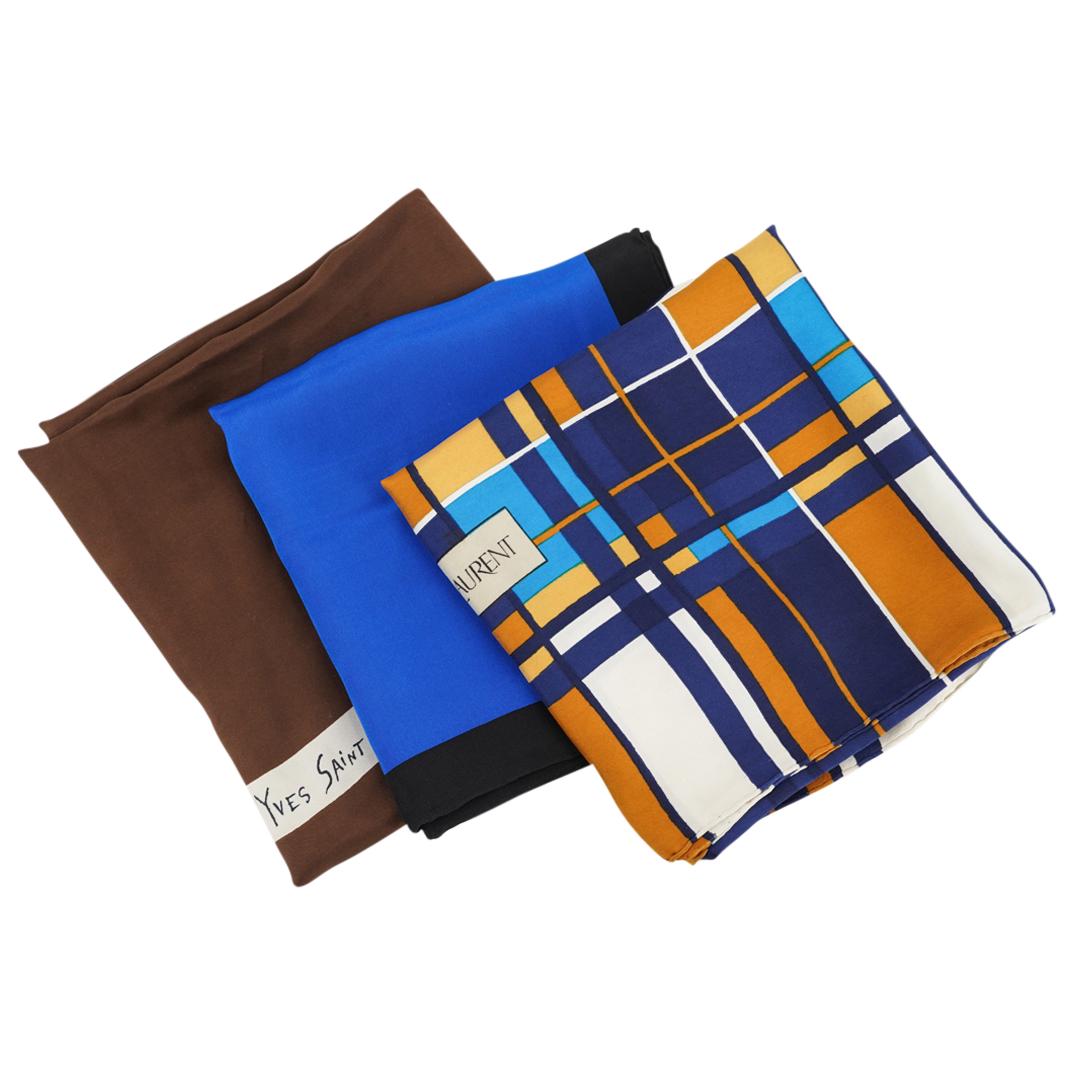 (3Pc) Yves Saint Laurent Silk Scarves (1 of 7)